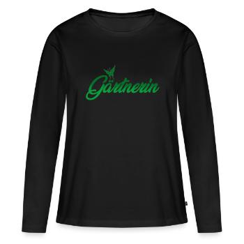 gärtnerin garten hobbygärtner - Frauen Premium Bio Langarmshirt - Schwarz - Vorne - Julia (174cm)