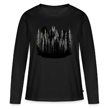 Dark Fantasy, Nature, Effrayant, Nature sauvage, Forêt, Carpates - T-shirt manches longues Premium bio Femme - noir - Devant - Julia (174cm)