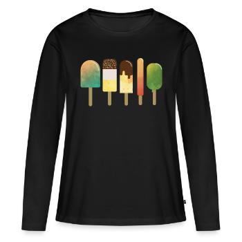 Crème glacée, crème glacée - T-shirt manches longues Premium bio Femme - noir - Devant - Julia (174cm)