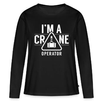 Je suis Une grue - T-shirt manches longues Premium bio Femme - noir - Devant - Julia (174cm)