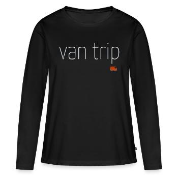 van trip - T-shirt manches longues Premium bio Femme - noir - Devant - Julia (174cm)