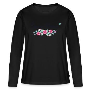 équipe mariée team mariée idée cadeau evjf - T-shirt manches longues Premium bio Femme - noir - Devant - Julia (174cm)
