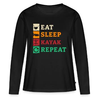 Kayak Kayak Kayaker Kayaker Kayaking - T-shirt manches longues Premium bio Femme - noir - Devant - Julia (174cm)