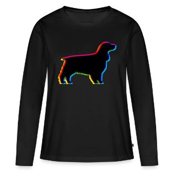 CMJN Deutsch Cocker Épagneul - T-shirt manches longues Premium bio Femme - noir - Devant - Julia (174cm)