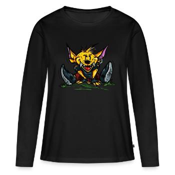 farfadet jaune - T-shirt manches longues Premium bio Femme - noir - Devant - Julia (174cm)