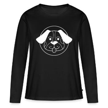 Dog Hund - Frauen Premium Bio Langarmshirt - Schwarz - Vorne - Julia (174cm)