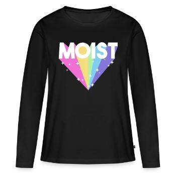Humide, Drôle, Mème, Offensif, Bizarre, Cool, Hilarant - T-shirt manches longues Premium bio Femme - noir - Devant - Julia (174cm)