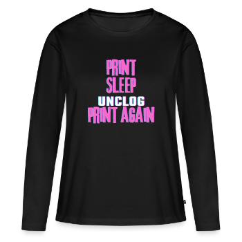 Imprimer Sommeil Déboucher Imprimer à nouveau - T-shirt manches longues Premium bio Femme - noir - Devant - Julia (174cm)