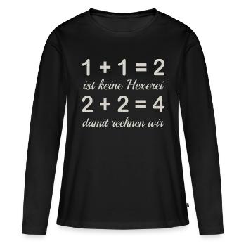 Calculer - T-shirt manches longues Premium bio Femme - noir - Devant - Julia (174cm)