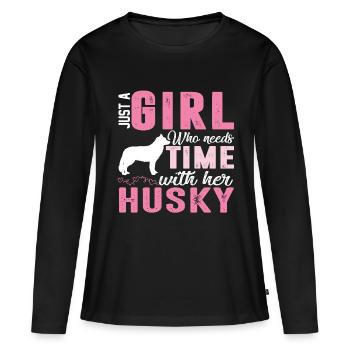 Husky - Women's Premium Organic Long Sleeve Shirt - black - Front - Julia (174cm)