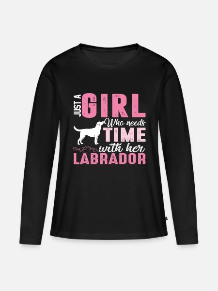 Labrador - Frauen Premium Bio Langarmshirt - Schwarz