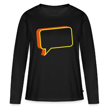 chat box - Women's Premium Organic Long Sleeve Shirt - black - Front - Julia (174cm)