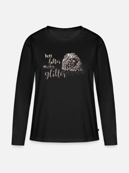 Glitzermop - Frauen Premium Bio Langarmshirt - Schwarz