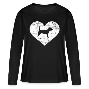 Beagle - Frauen Premium Bio Langarmshirt - Schwarz - Vorne - Julia (174cm)