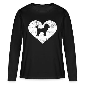 Caniche - T-shirt manches longues Premium bio Femme - noir - Devant - Julia (174cm)