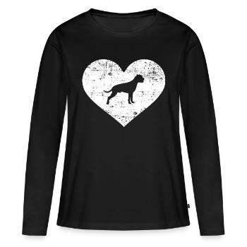 Boxer - T-shirt manches longues Premium bio Femme - noir - Devant - Julia (174cm)
