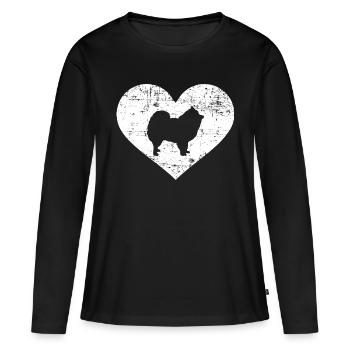 Spitz - Frauen Premium Bio Langarmshirt - Schwarz - Vorne - Julia (174cm)