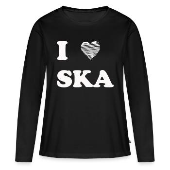 Idée cadeau t-shirt ska musique ragga - T-shirt manches longues Premium bio Femme - noir - Devant - Julia (174cm)