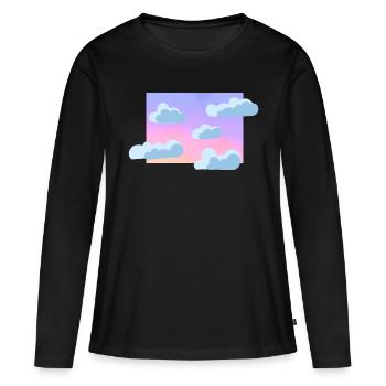 Pastel cloudy sky - Women's Premium Organic Long Sleeve Shirt - black - Front - Julia (174cm)