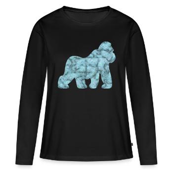 gorille - T-shirt manches longues Premium bio Femme - noir - Devant - Julia (174cm)