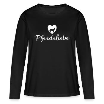 Pferdeliebe Pferde Reiter - Frauen Premium Bio Langarmshirt - Schwarz - Vorne - Julia (174cm)