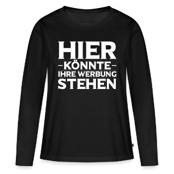 Hier könnte ihre Werbung stehen - Frauen Premium Bio Langarmshirt - Schwarz - Vorne - Julia (174cm)
