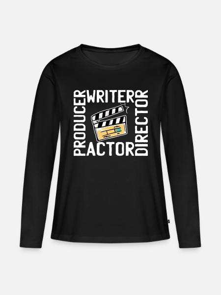 Cinéaste film caméraman - T-shirt manches longues Premium bio Femme - noir