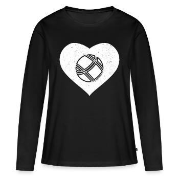 Boule Pétanque pétanque pétanque - T-shirt manches longues Premium bio Femme - noir - Devant - Julia (174cm)