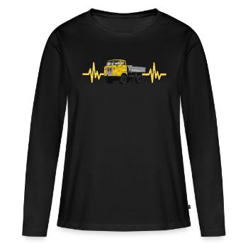 IFA DDR Camion Modèle W50 Heartbeat - T-shirt manches longues Premium bio Femme - noir - Devant - Julia (174cm)