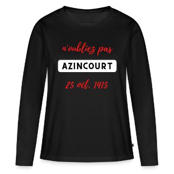 N oubliez pas Azincourt 1415 - T-shirt manches longues Premium bio Femme - noir - Devant - Julia (174cm)