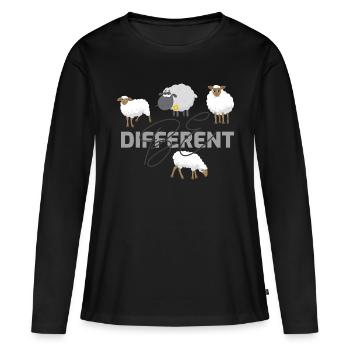 Be different - Frauen Premium Bio Langarmshirt - Schwarz - Vorne - Julia (174cm)