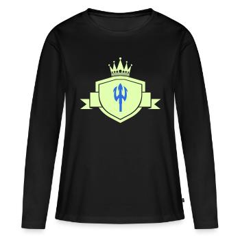 Armoiries du Trident - T-shirt manches longues Premium bio Femme - noir - Devant - Julia (174cm)