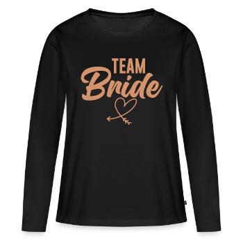 Team Bride Squad Tribe Bridal Party Bachelorette - Women's Premium Organic Long Sleeve Shirt - black - Front - Julia (174cm)