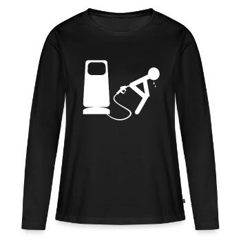 essence white - T-shirt manches longues Premium bio Femme - noir - Devant - Julia (174cm)