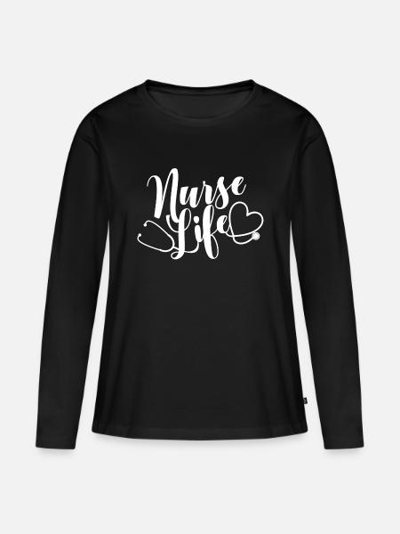Nurse Life - Frauen Premium Bio Langarmshirt - Schwarz