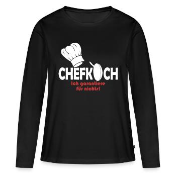 Chefkoch - Frauen Premium Bio Langarmshirt - Schwarz - Vorne - Julia (174cm)