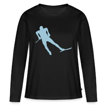 ski combine nordique fond silhouette - T-shirt manches longues Premium bio Femme - noir - Devant - Julia (174cm)