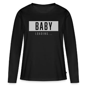 01 - Baby - Loading - Frauen Premium Bio Langarmshirt - Schwarz - Vorne - Julia (174cm)