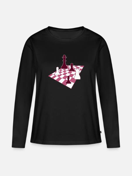 Schach, Chess - Frauen Premium Bio Langarmshirt - Schwarz