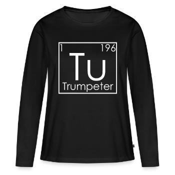 Trompete Periodische Elemente Trompetenspieler - Frauen Premium Bio Langarmshirt - Schwarz - Vorne - Julia (174cm)