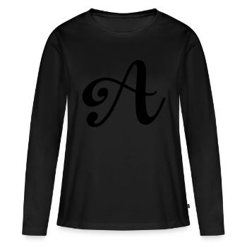 point a) - T-shirt manches longues Premium bio Femme - noir - Devant - Julia (174cm)