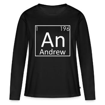 Andrew nom chimie éléments hommes noms - T-shirt manches longues Premium bio Femme - noir - Devant - Julia (174cm)