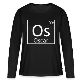 Oscar Name Chemistry Elements Men Names - Women's Premium Organic Long Sleeve Shirt - black - Front - Julia (174cm)