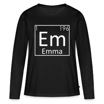 Emma Nom Chimie Éléments Femmes Noms - T-shirt manches longues Premium bio Femme - noir - Devant - Julia (174cm)