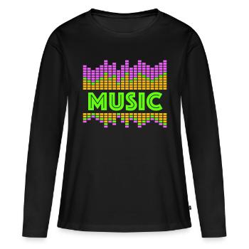 Music Equalizer LED Lichter Rhythmus tanzen Stereo - Frauen Premium Bio Langarmshirt - Schwarz - Vorne - Julia (174cm)