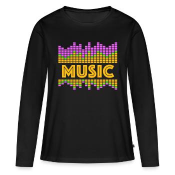 Music Equalizer LED Lichter Rhythmus tanzen Stereo - Frauen Premium Bio Langarmshirt - Schwarz - Vorne - Julia (174cm)