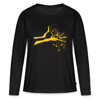 Allumé - T-shirt manches longues Premium bio Femme - noir - Devant - Julia (174cm)