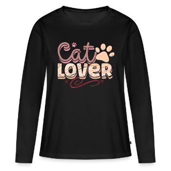 Cat lovers - Women's Premium Organic Long Sleeve Shirt - black - Front - Julia (174cm)