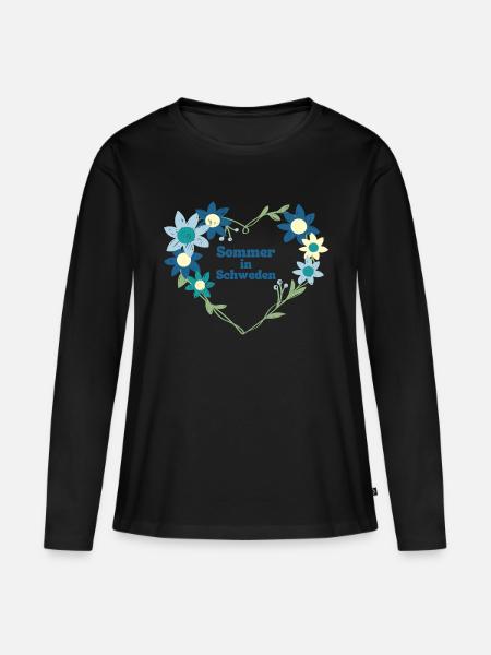 Sommer in Schweden - Frauen Premium Bio Langarmshirt - Schwarz