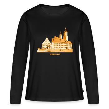 Hôtel de ville de Wemding, Souabe, Danube, Ries, Bavière - T-shirt manches longues Premium bio Femme - noir - Devant - Julia (174cm)